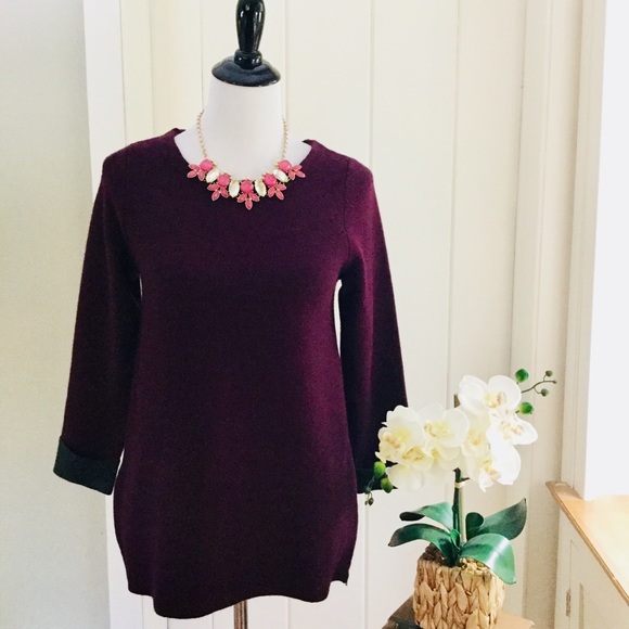 Nanette Lepore Sweaters - NANETTE LAPORE Deep Plum Wool Blend Plush Sweater